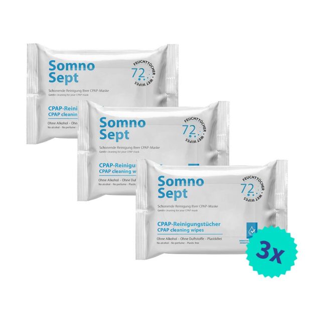 SomnoSept CPAP cleaning wipes pack of 3
