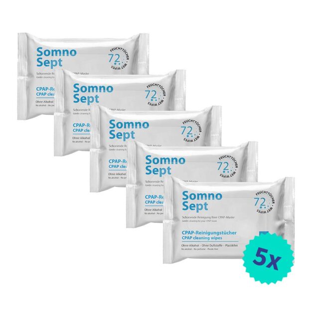 SomnoSept CPAP cleaning wipes pack of 5
