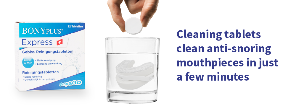 Cleaning tablets clean snoring mouth guards in just a few minutes.