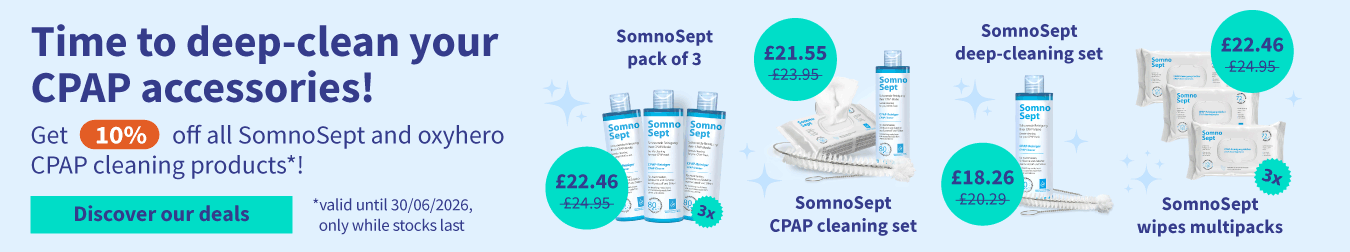 Discount on all SomnoSept and oxyhero CPAP cleaning products 04