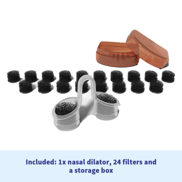 somnipax pure nasal dilator with 24 filters and storage box